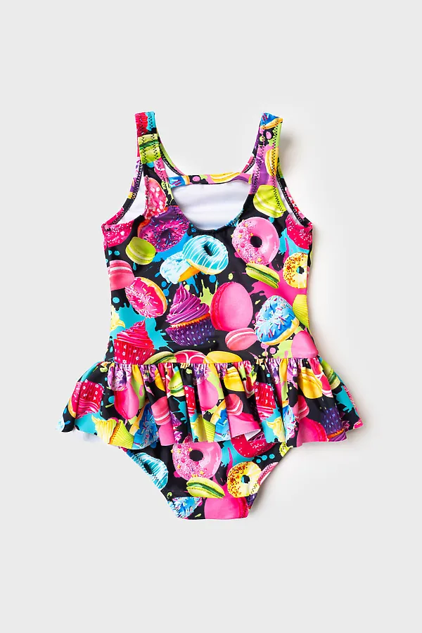 Купальник трикотажный для девочек PLAYTODAY, разноцветный - фото 2