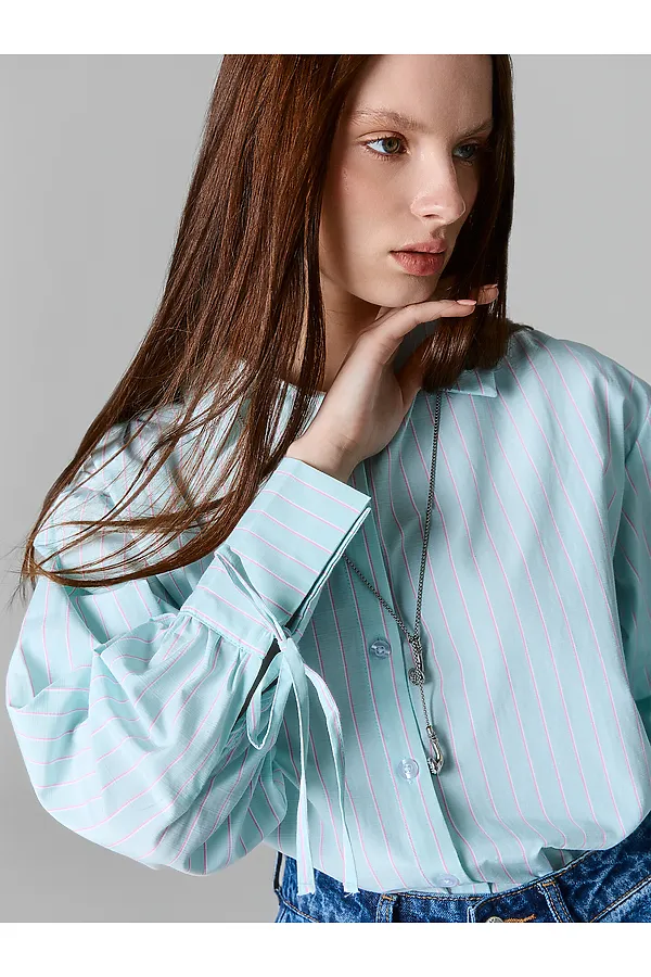 Рубашка женская MARK FORMELLE, полоска на мятном - фото 2
