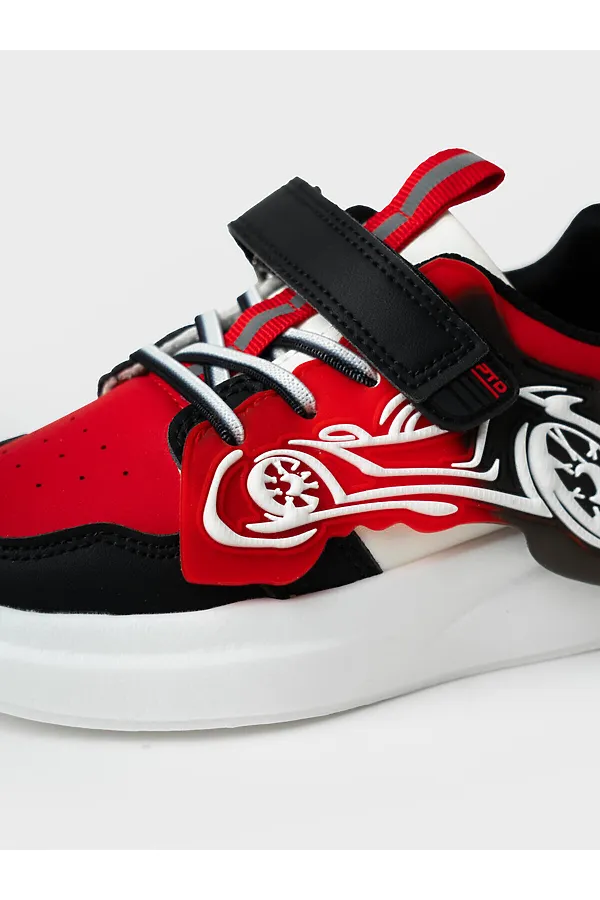 Полуботинки для мальчиков PLAYTODAY, черный,красный - фото 2