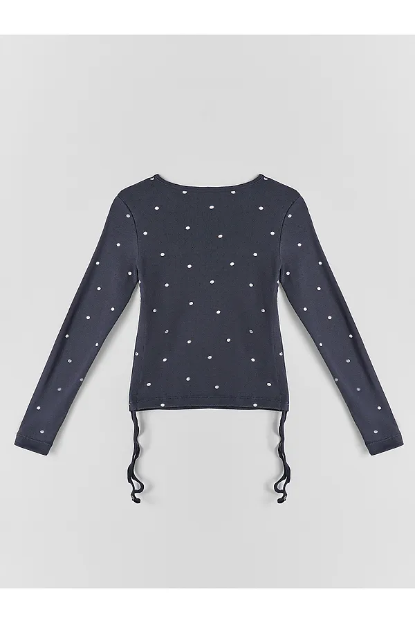 Джемпер для девочек MARK FORMELLE, горошек на графитовом - фото 2