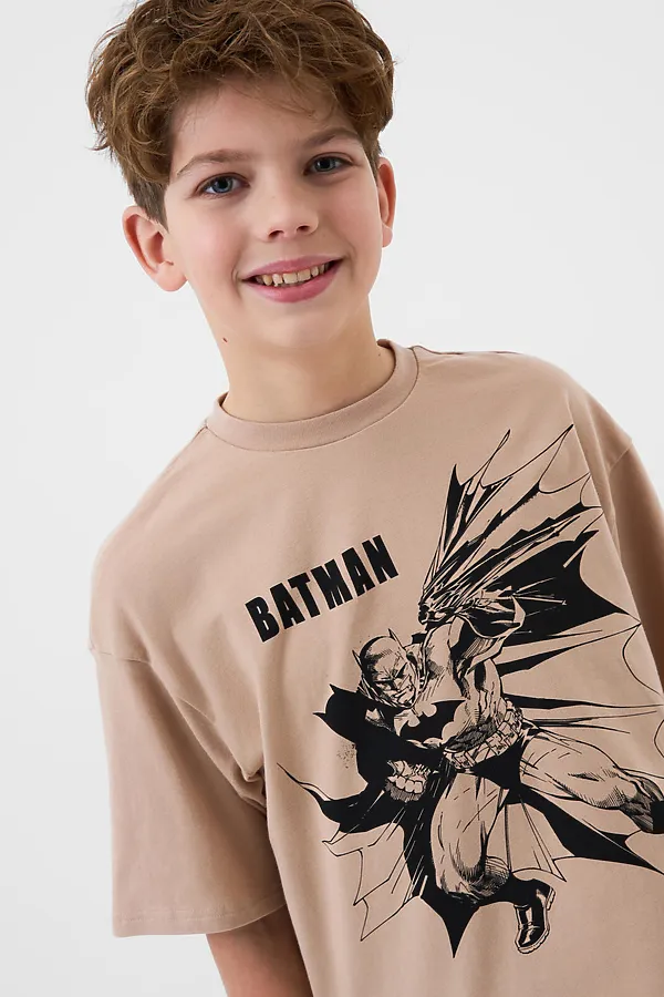 Комплект трикотажный для мальчиков: фуфайка (футболка), шорты PLAYTODAY, бежевый,черный - фото 2