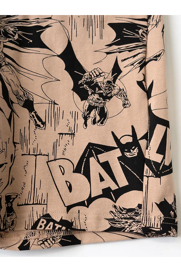 Комплект трикотажный для мальчиков: фуфайка (футболка), шорты PLAYTODAY, бежевый,черный - фото 2