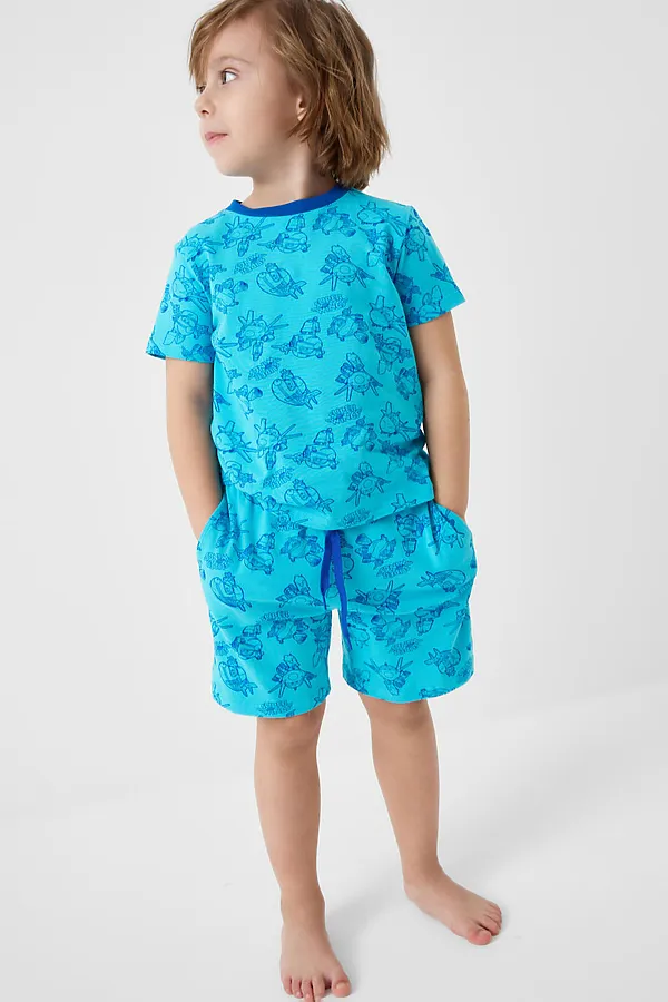 Пижама текстильная для мальчиков PLAYTODAY, тёмно-синий,голубой - фото 2