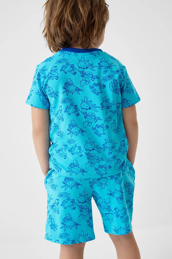 Пижама текстильная для мальчиков PLAYTODAY, тёмно-синий,голубой - фото 2