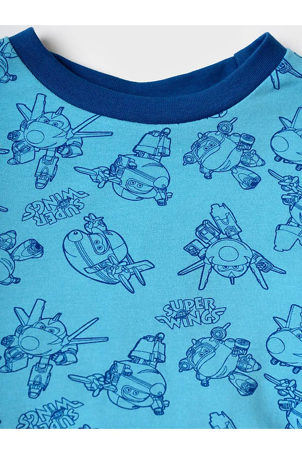 Пижама текстильная для мальчиков PLAYTODAY, тёмно-синий,голубой - фото 2