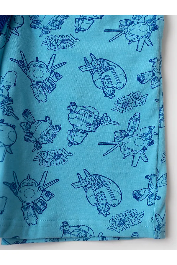 Пижама текстильная для мальчиков PLAYTODAY, тёмно-синий,голубой - фото 2