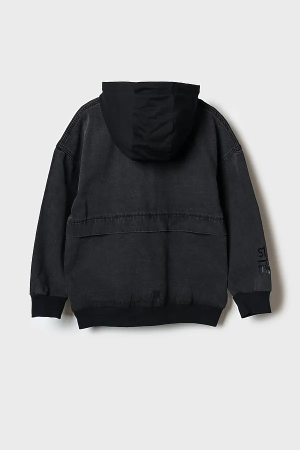 Куртка текстильная джинсовая для мальчиков PLAYTODAY, черный - фото 2