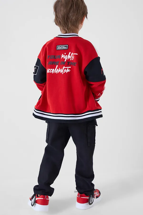 Брюки текстильные джинсовые для мальчиков PLAYTODAY, черный - фото 2