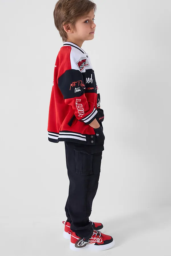 Брюки текстильные джинсовые для мальчиков PLAYTODAY, черный - фото 2