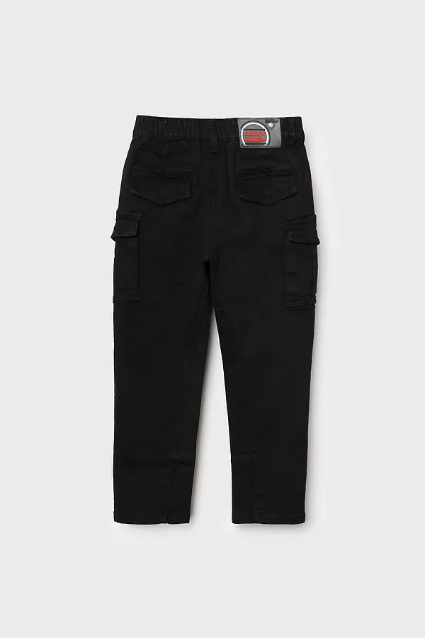 Брюки текстильные джинсовые для мальчиков PLAYTODAY, черный - фото 2