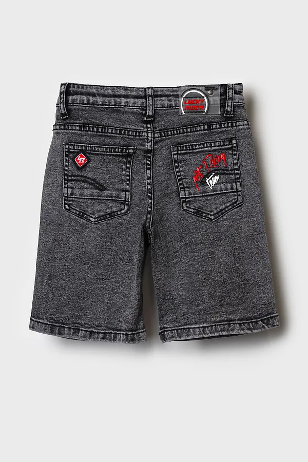 Шорты текстильные джинсовые для мальчиков PLAYTODAY, черный - фото 2