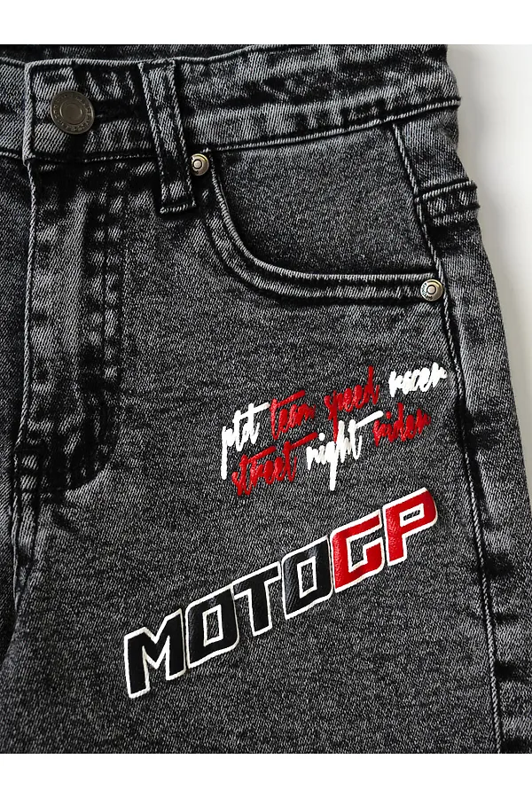 Шорты текстильные джинсовые для мальчиков PLAYTODAY, черный - фото 2