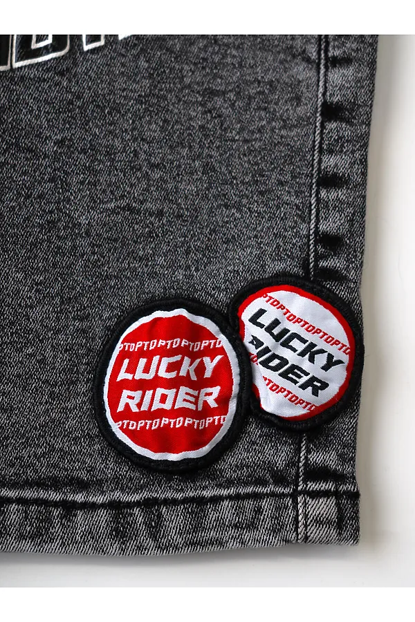 Шорты текстильные джинсовые для мальчиков PLAYTODAY, черный - фото 2