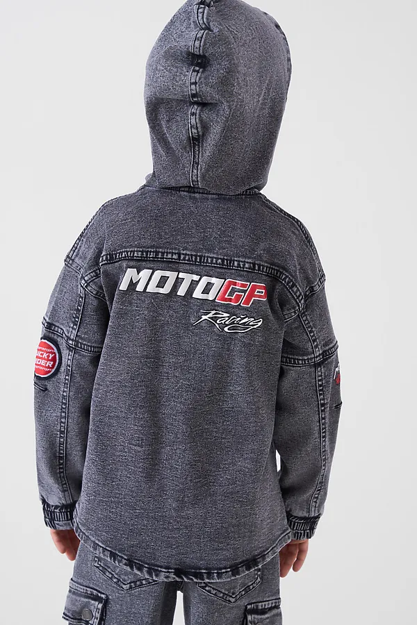 Куртка текстильная джинсовая для мальчиков PLAYTODAY, черный - фото 2