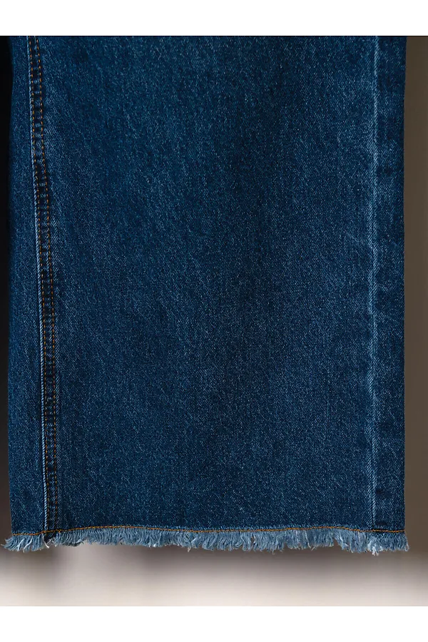 Брюки текстильные джинсовые для девочек PLAYTODAY, синий - фото 2