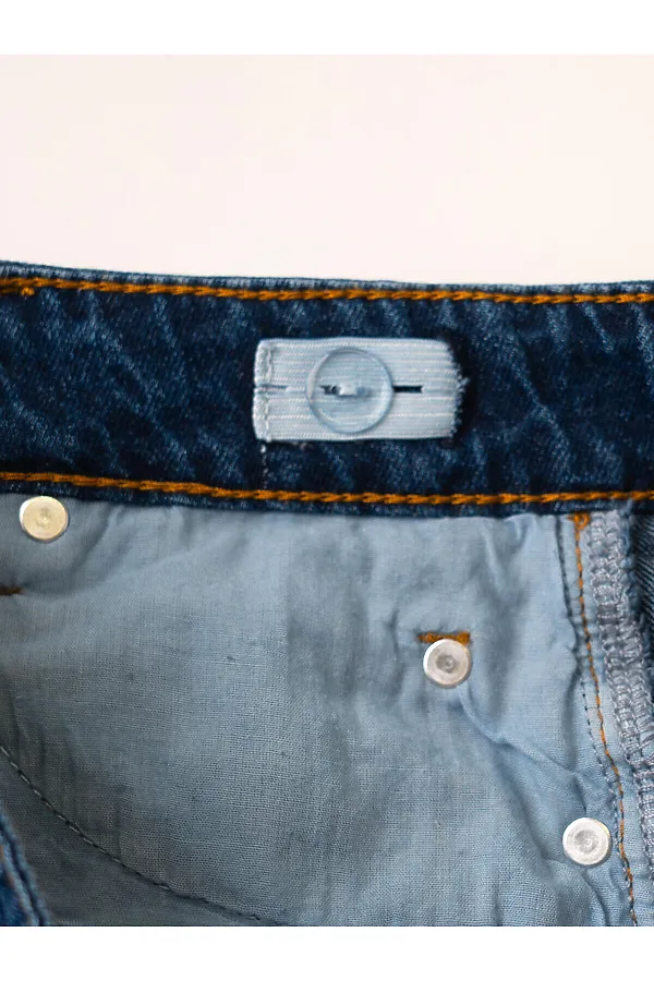 Брюки текстильные джинсовые для девочек PLAYTODAY, синий - фото 2