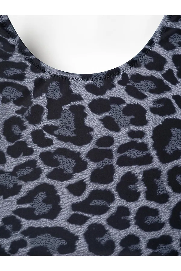 Купальник трикотажный для девочек PLAYTODAY, черный,серый - фото 2