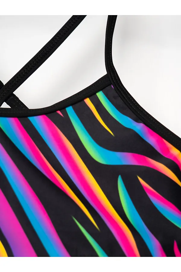 Купальный костюм трикотажный для девочек PLAYTODAY, разноцветный - фото 2