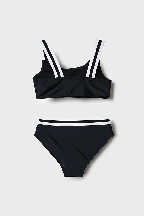 Купальный костюм трикотажный для девочек PLAYTODAY, черный - фото 2