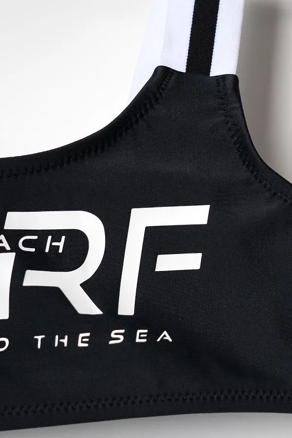 Купальный костюм трикотажный для девочек PLAYTODAY, черный - фото 2