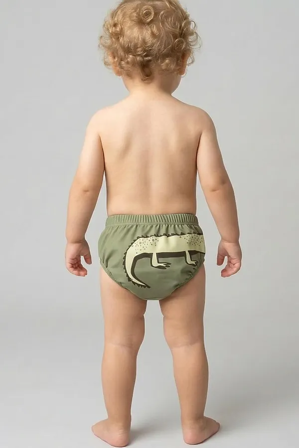 Плавки детские трикотажные на памперс для мальчиков PLAYTODAY, зеленый - фото 2