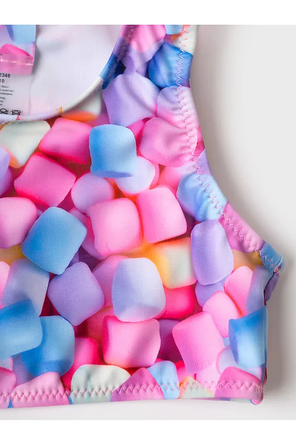 Купальный костюм трикотажный для девочек PLAYTODAY, разноцветный - фото 2