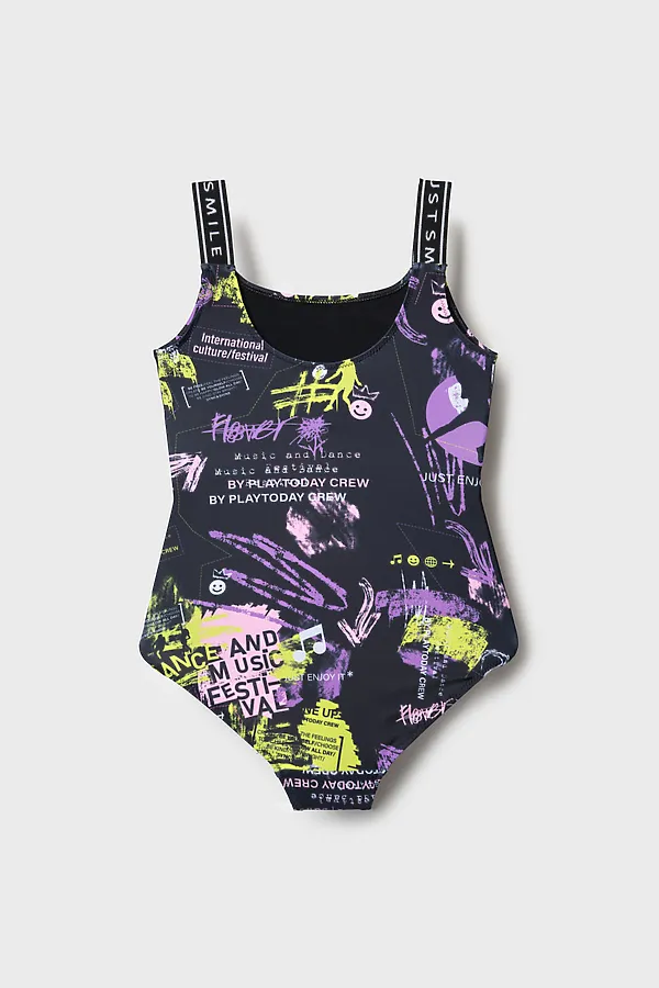 Купальник трикотажный для девочек PLAYTODAY, разноцветный - фото 2