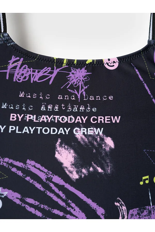 Купальник трикотажный для девочек PLAYTODAY, разноцветный - фото 2