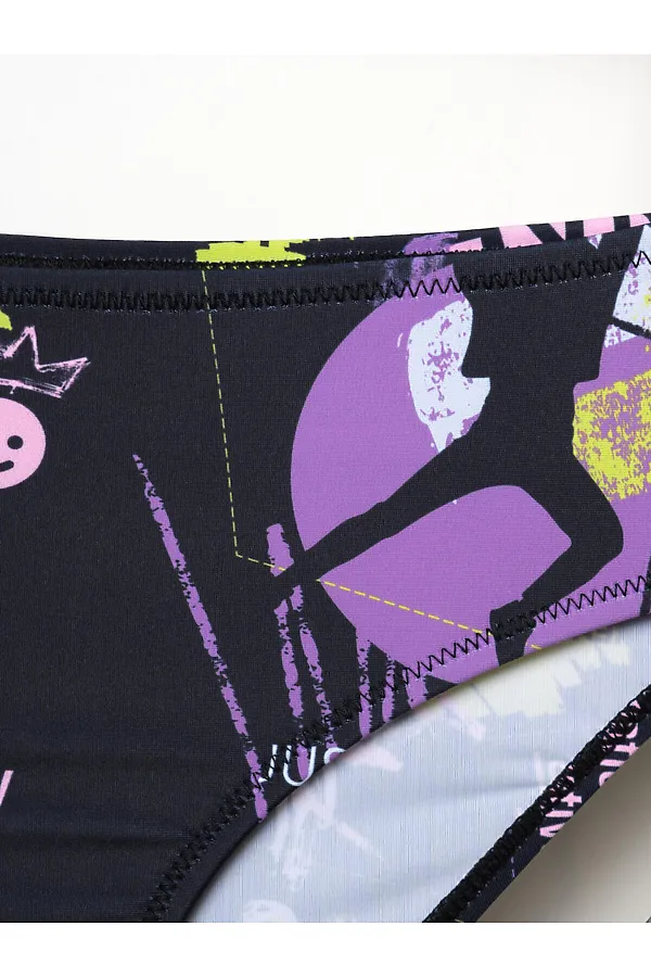 Купальный костюм трикотажный для девочек PLAYTODAY, разноцветный - фото 2