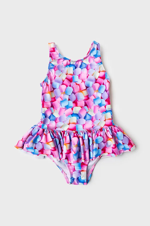 Купальник трикотажный для девочек PLAYTODAY, разноцветный - фото 2