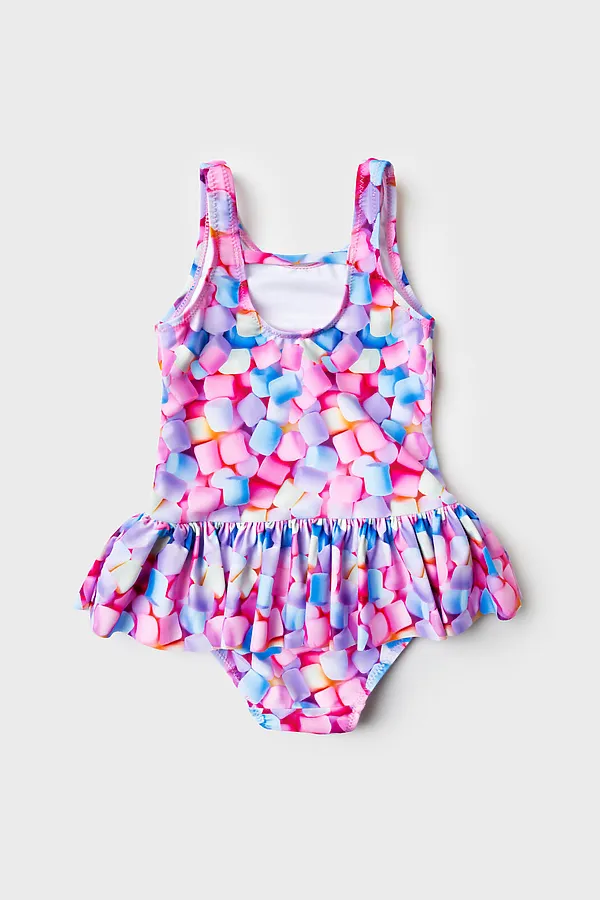 Купальник трикотажный для девочек PLAYTODAY, разноцветный - фото 2