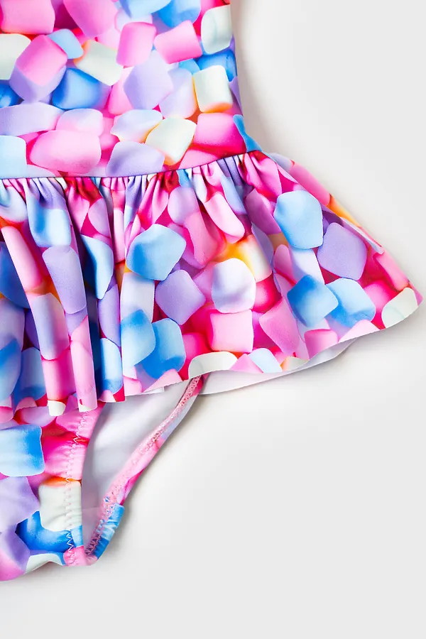 Купальник трикотажный для девочек PLAYTODAY, разноцветный - фото 2