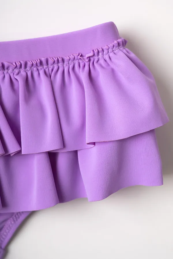 Купальный костюм трикотажный для девочек PLAYTODAY, фиолетовый - фото 2