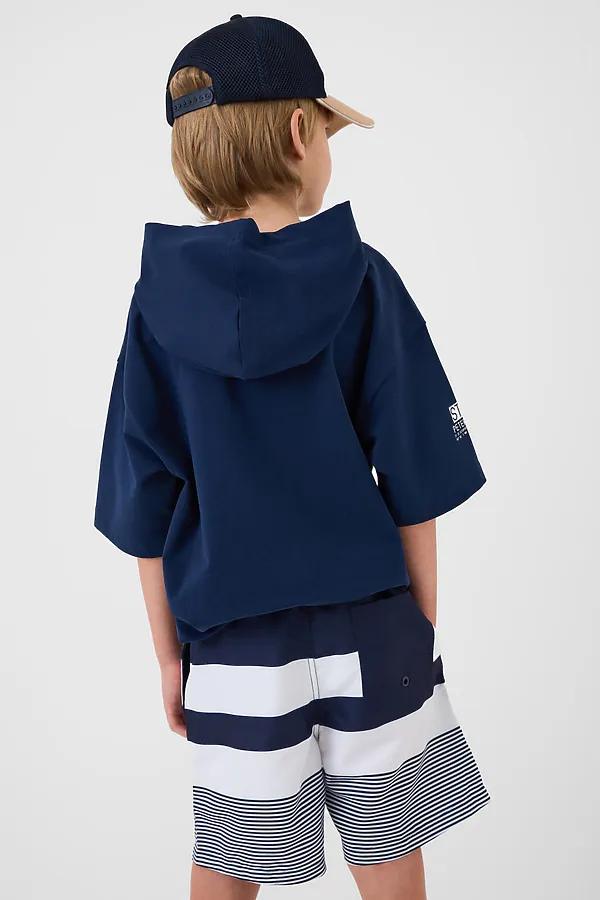 Шорты текстильные плавательные для мальчиков, длинные PLAYTODAY, белый,тёмно-синий - фото 2