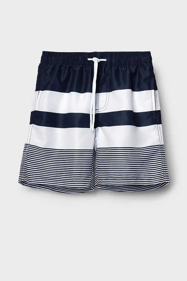 Шорты текстильные плавательные для мальчиков, длинные PLAYTODAY, белый,тёмно-синий - фото 2