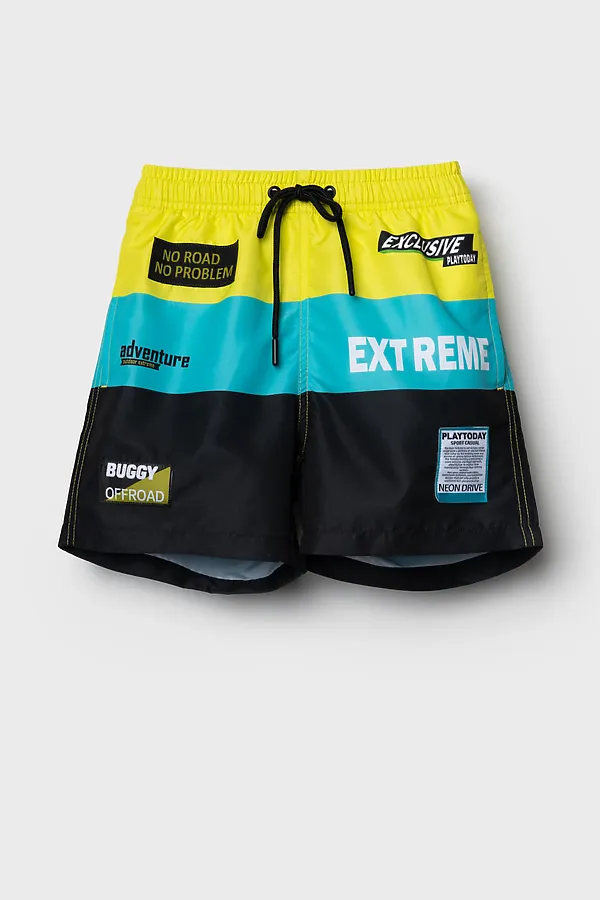 Шорты текстильные плавательные для мальчиков, средней длины PLAYTODAY, белый,светло-зеленый - фото 2