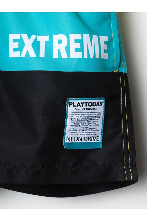 Шорты текстильные плавательные для мальчиков, средней длины PLAYTODAY, белый,светло-зеленый - фото 2