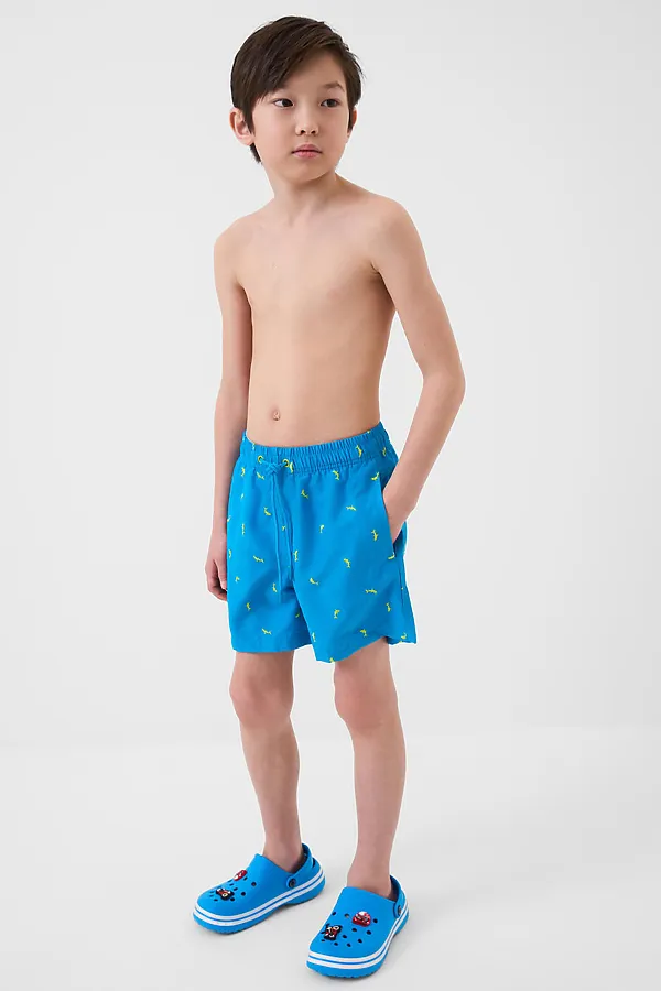 Шорты текстильные плавательные для мальчиков, средней длины PLAYTODAY, ярко-синий,светло-зеленый - фото 2