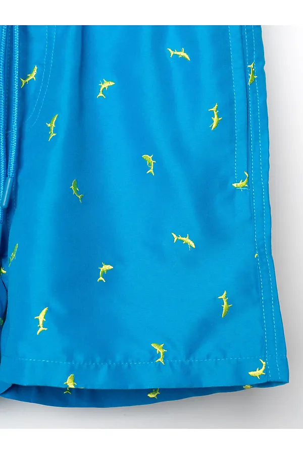 Шорты текстильные плавательные для мальчиков, средней длины PLAYTODAY, ярко-синий,светло-зеленый - фото 2