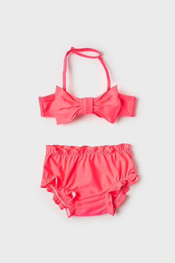 Купальный костюм детский трикотажный для девочек PLAYTODAY, розовый неоновый - фото 2