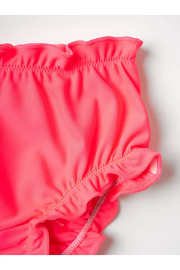 Купальный костюм детский трикотажный для девочек PLAYTODAY, розовый неоновый - фото 2