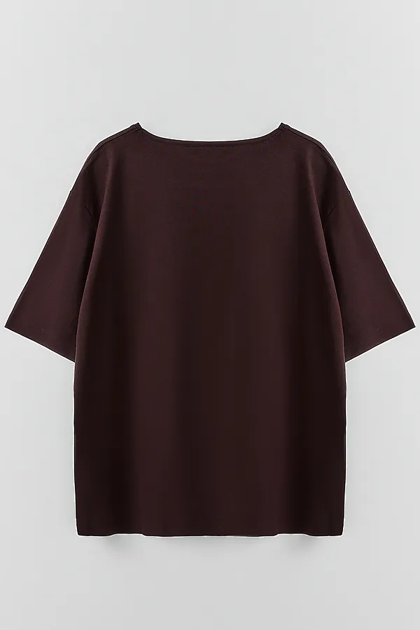 Комплект женский (футболка, бриджи) MARK FORMELLE, коричневый +коричневые волны - фото 2