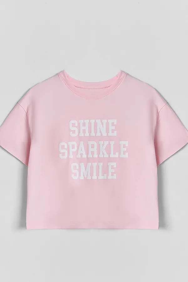 Комплект для девочек (джемпер, шорты) MARK FORMELLE, розовый +печать - фото 2