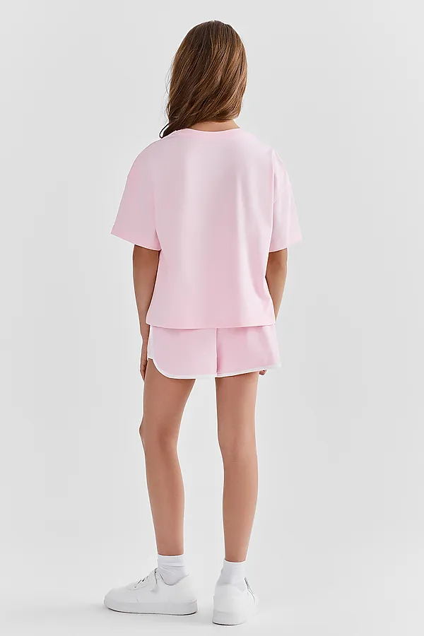 Комплект для девочек (джемпер, шорты) MARK FORMELLE, розовый +печать - фото 2