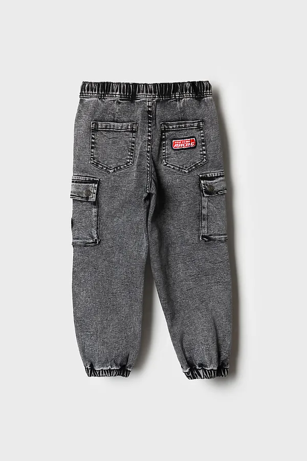 Брюки текстильные джинсовые для мальчиков PLAYTODAY, черный - фото 2