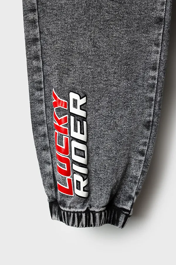 Брюки текстильные джинсовые для мальчиков PLAYTODAY, черный - фото 2