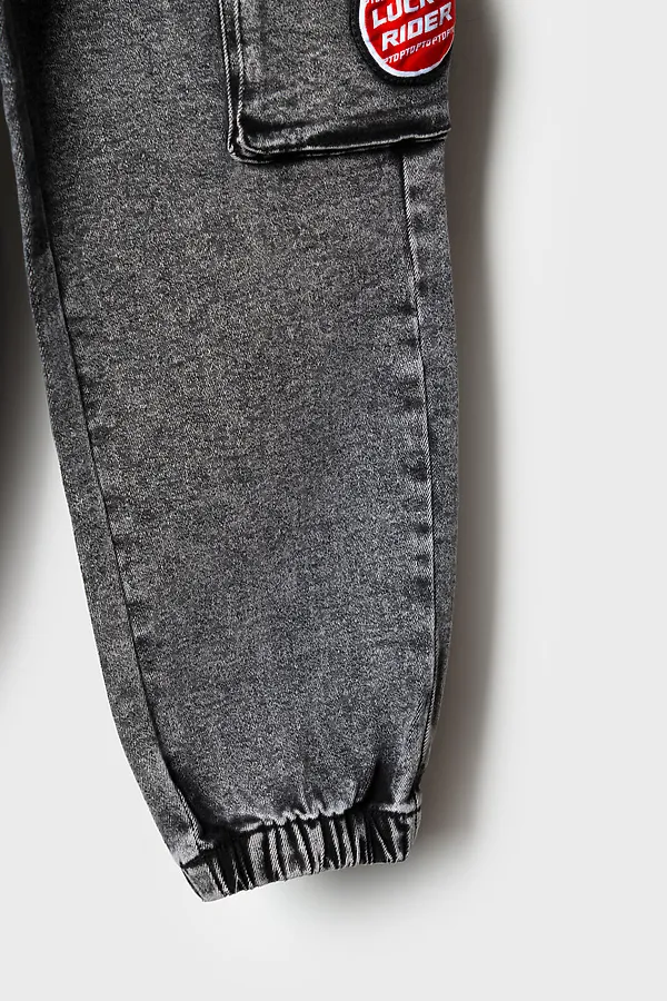 Брюки текстильные джинсовые для мальчиков PLAYTODAY, черный - фото 2