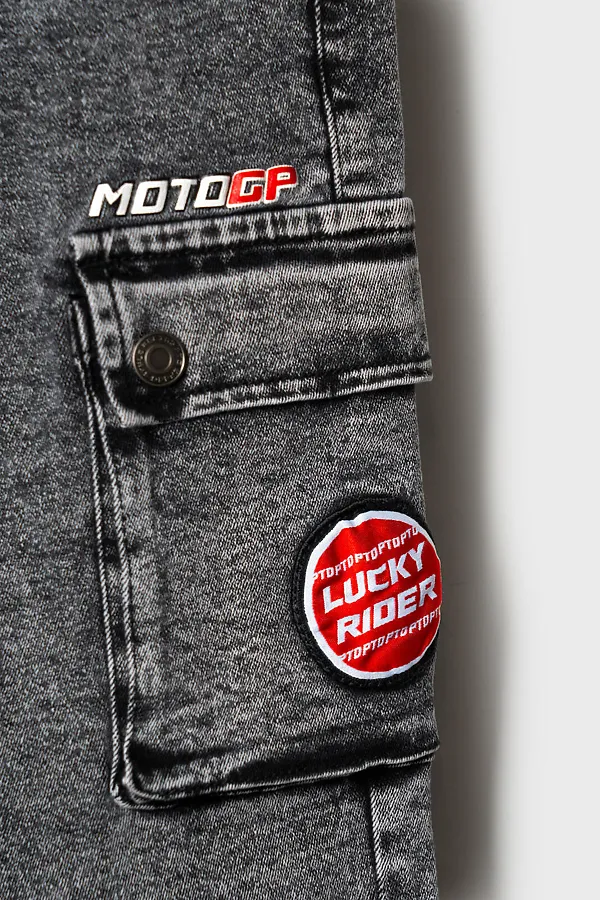 Брюки текстильные джинсовые для мальчиков PLAYTODAY, черный - фото 2