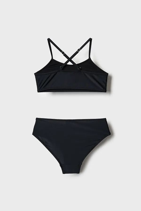 Купальный костюм трикотажный для девочек PLAYTODAY, черный - фото 2