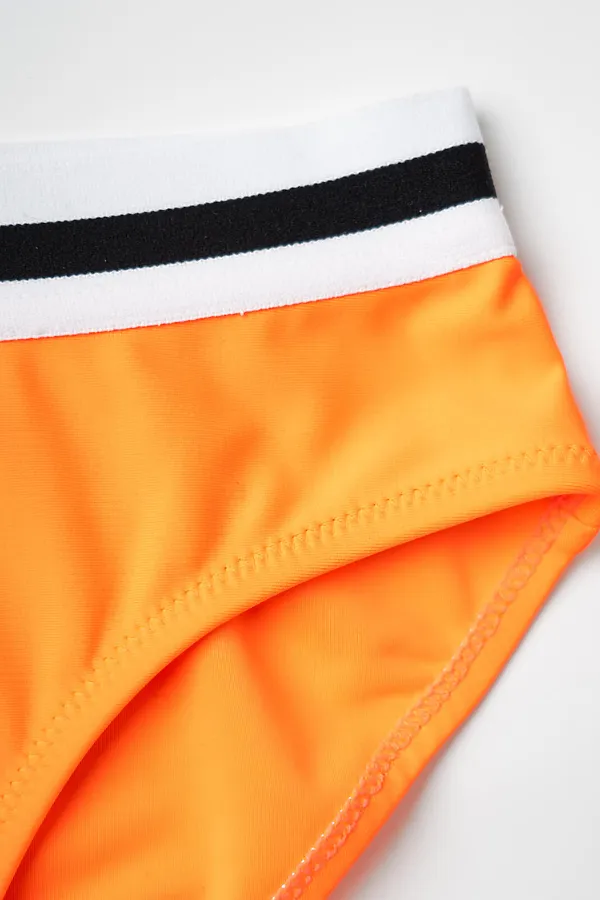 Купальный костюм трикотажный для девочек PLAYTODAY, коралловый неоновый - фото 2